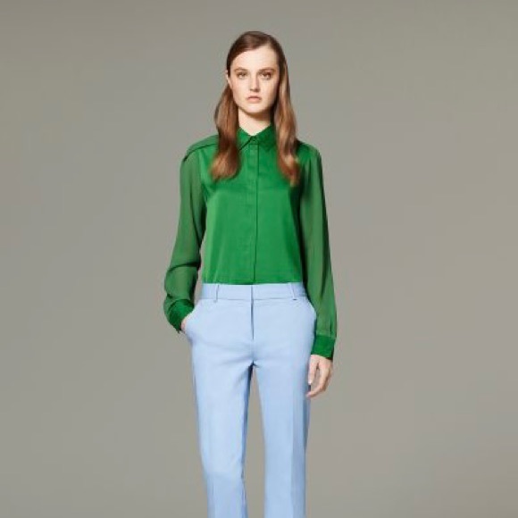 3.1 Phillip Lim Target Silky Emerald Button Down - Picture 7 of 7